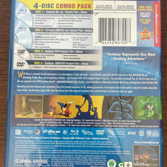 Fantasia / Fantasia 2000 Blu-ray/DVD Combo - Picture 2 of 3